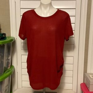 Chic Red Short Sleeve Women's Top